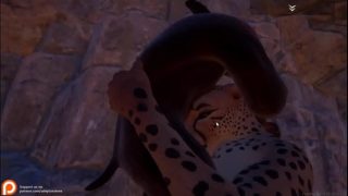 wild life game 3d animation furry secret cave male goat sex female leopard