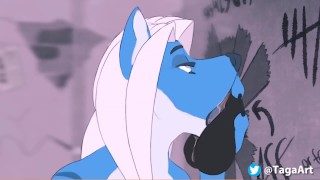 Furry Porn Blowjob Wolf and Horse Animation