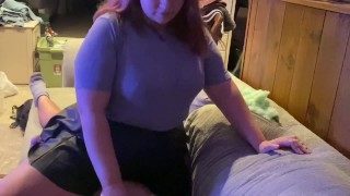 Netflix and chill w/ leather skirt KALLIELONEWOLF