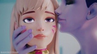 D.Va and Widow Kiss and Lick
