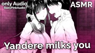 ASMR – Yandere milks you (handjob, blowjob, BDSM) (Audio Roleplay)