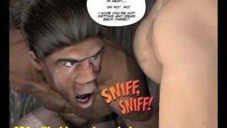 CRETACEOUS COCK 3D Gay Comic Story about Young Scientist Fucked by Caveman!