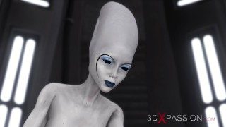 3d alien dickgirl fucks a hot ebony in the space station