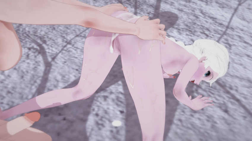 16:9 after_sex all_fours anime anna_(frozen) blue_eyes braid breasts completely_nude completely_nude_female cum cum_on_body cum_on_legs cumshot disney disney_princess dripping dripping_cum dripping_pussy dripping_semen elsa_(frozen) frozen_(movie) futa futanari futanari_on_female futanari_with_female hands_on_ass hentai legs light-skinned light-skinned_female light_skin open_eyes open_mouth penis penis_tip pussy semen semen_on_body semen_on_legs small_breasts snow teen white_hair