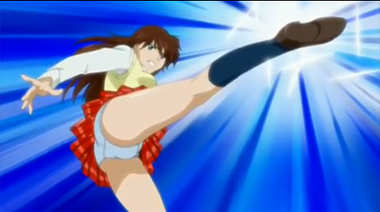 anime aya_iseshima ecchi iseshima_aya kick kicking master_of_martial_hearts panties screen_capture screencap screenshot skirt zettai_shougeki zettai_shougeki:_platonic_heart