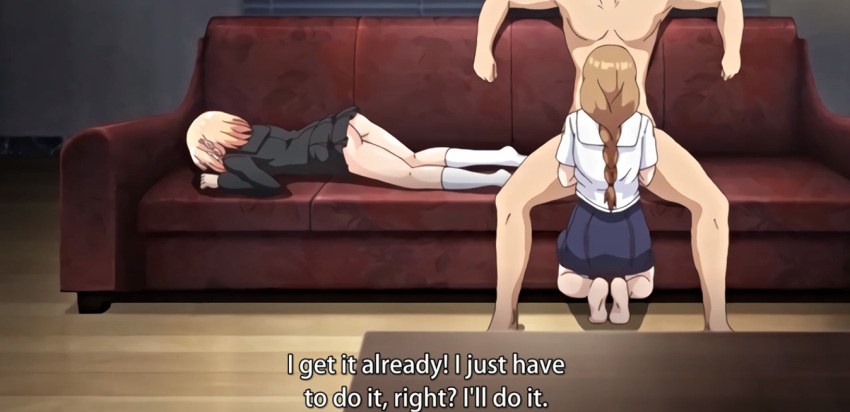 anime couch fellatio hentai nude ore_ga_kanojo_o_okasu_wake threesome watching