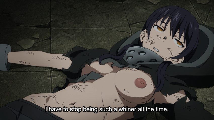 anime edit enen_no_shouboutai exposed_breasts fire_force kotatsu_tamaki screenshot_edit tagme tamaki_kotatsu wounded