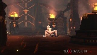 A young princess gets fucked by 3d shemale in the dark dungeon
