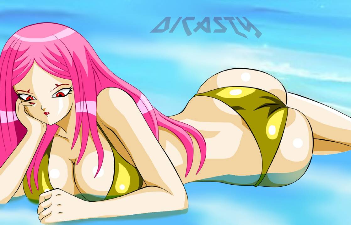 1girl anime ass bikini breasts dragon_ball female_only huge_breasts original