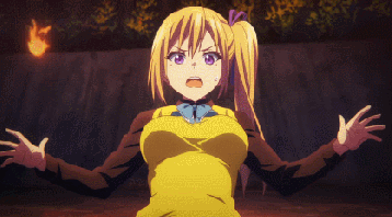 anime big_breasts bouncing_breasts breasts ecchi female_only gif kawakami_mai limbo mai_kawakami musaigen_no_phantom_world yellow_shirt