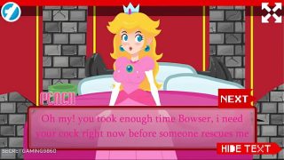 Princess Peach Very sloppy blowjob, deep throat and Throatpie – Games