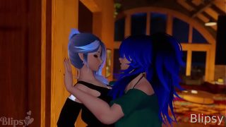 Futanari desea a una chica en su cama