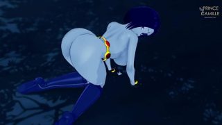 Raven horny big thighs JOI and facial in a dark forest – Teen Titans