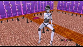 An Animated 3D Cartoon Porn Video – A Sexbot Robot Girl Giving Sexy poses then Riding a mans dick in Reverse Cowgirl Position.