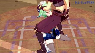 Sucrose and Hu Tao and Aether intense sex. – Genshin Impact Hentai