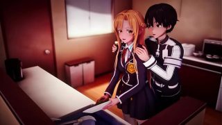 Asuna y Nishida tienen sexo caliente en la cocina (Ntr)