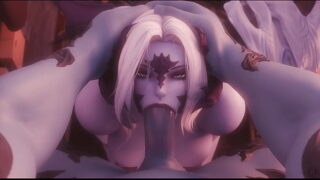 demon girl deepthroat facefuck