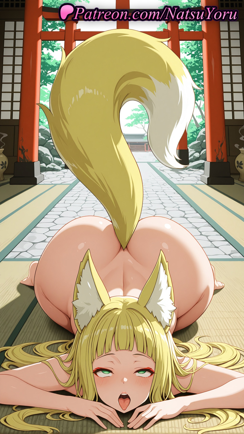 1girl 1girl 1girls 2025 ahegao ai ai_assisted ai_generated all_fours animal_ear_fluff animal_ears anime anime_style ass ass bangs barefoot big_ass big_breasts blonde_hair blunt_bangs blush breasts bust completely_nude dogeza dungeon_ni_deai_wo_motomeru_no_wa_machigatteiru_darou_ka eyeliner female_focus female_only fox_ears fox_girl fox_tail green_eyes haruhime hentai high_quality high_res high_res high_resolution huge_ass juicy_butt long_hair looking_at_viewer makeup natsuyoru nude nude_female on_floor open_mouth patreon rolling_eyes saliva sanjouno_haruhime solo_female stable_diffusion tail tatami thick_thighs tongue tongue_out top-down_bottom-up torii voluptuous voluptuous_female wide_hips
