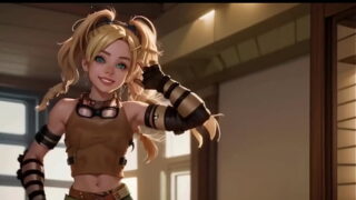 3d animated Ai generation blonde women undressing