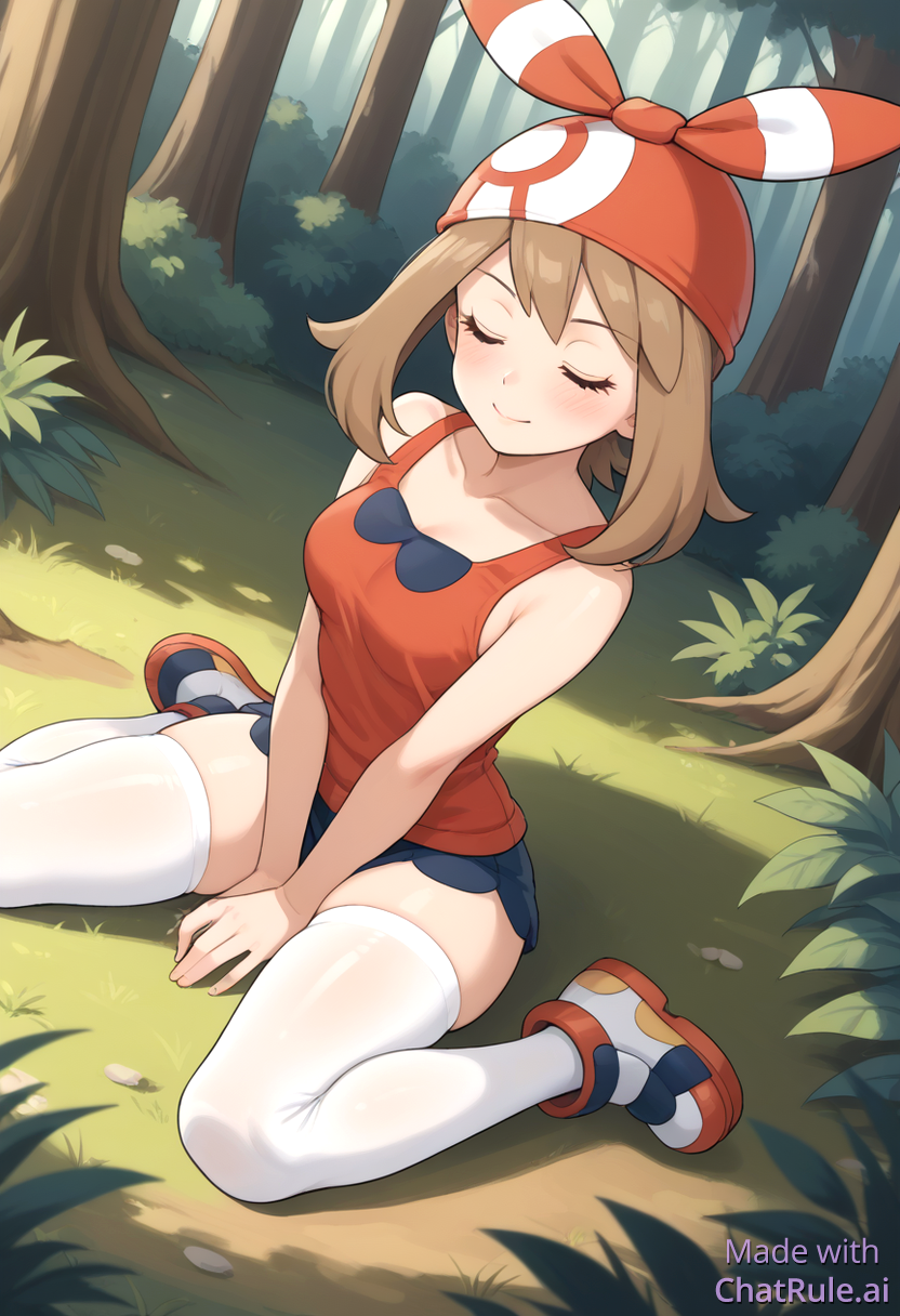 1girl 1girl ai_generated anime girl_on_top haruka_(pokemon) haruka_(pokemon)_(remake) may_(pokemon) red_bandana sexy sexy_body sexy_breasts sexy_pose