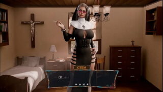 A nun loses her virginity. 3D animated hentai game. ASMR voice.