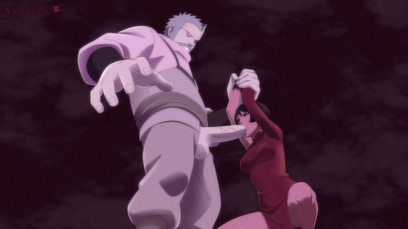aniflow anime arms_up boruto boruto:_naruto_next_generations captured captured_heroine clothed_sex deepthroat forced forced_oral forced_sex gif gif kurotsuchi larger_male naruto oral oral_sex otsutsuki_kinshiki short_hair size_difference straight_sex