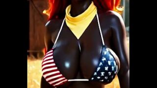 American Dream: Ebony Farm Girl Tease [AI-Animated]