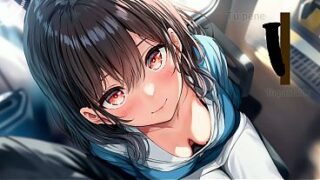 JOI HENTAI – Traviesa te masturba en el tren japonés. Voz española.