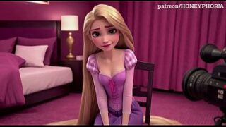 Shy Rapunzel in Sex Casting! Innocent Princess Does First Blowjob, Deepthroat & Handjob Tangled 3D cartoon animation