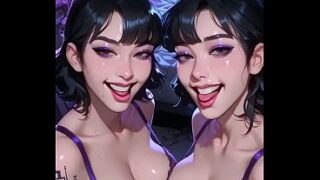 30sec AI Animation: Beautiful women kissing