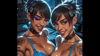 30sec AI Animation: Beautiful women kissing