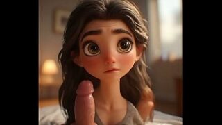Cute 3D ai girl sucks your cock Very good voice over ai generated