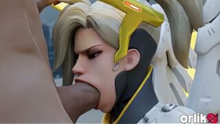 Mercy (Overwatch) Sloppy Blowjob Missionary Fuck 3D Animation