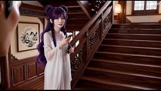 The purple-haired girl with two ponytails, with extremely smooth animation~ Episode 1 AI-generated