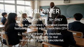 A new teacher with a huge cock and busty Japanese female students. (Ai generated)