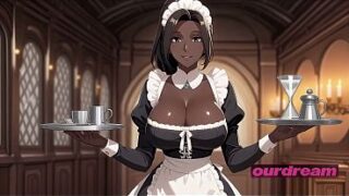 Busty Ebony Anime Maid Fucked On The Chaise In The Manor Parlour (ai-generated)