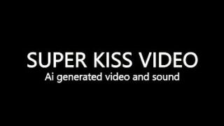 Lesbians kiss and saliva scene, Ai generated