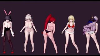 Nude Anime Girls in Perfect Sync